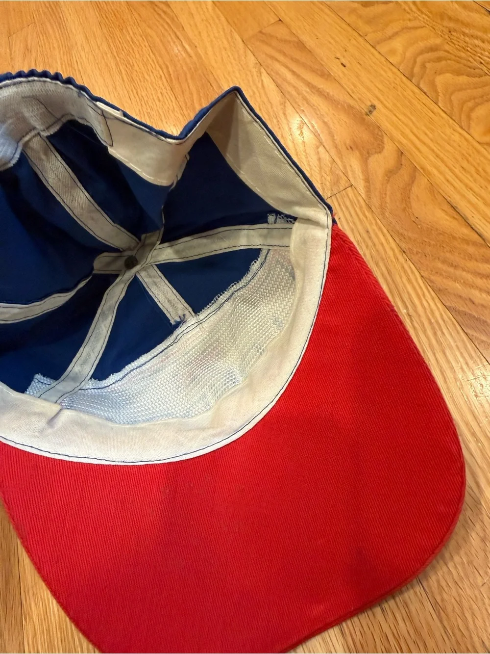 London Embroidered Baseball Cap - Blue and Red